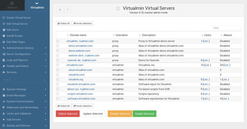 ویرچوال مین (Virtualmin)